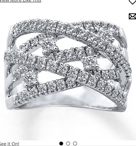14kt white gold diamond ring total weight 1kt